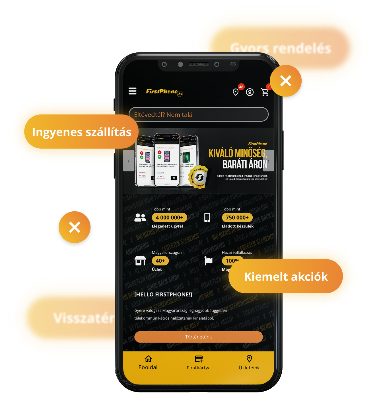 FirstApp pe telefon: comandă rapidă, livrare gratuită, oferte speciale