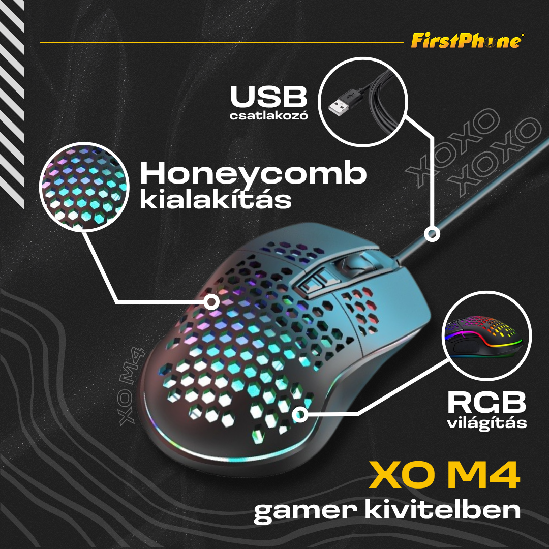 Dă un plus setupului tău cu mouse-ul gaming negru XO M4!