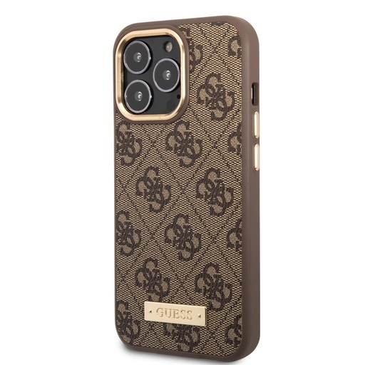 Apple iPhone 13 Pro Guess PU 4G MagSafe husă (Maro) - GUHMP13LU4GPRW
