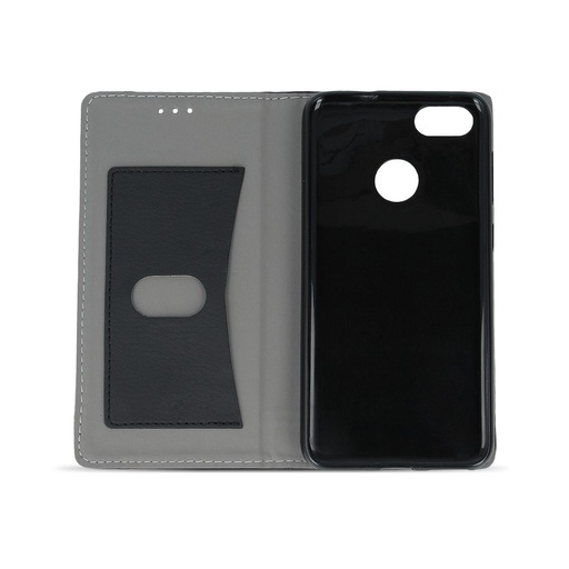 Huawei P9 Lite 2017 smart focus magnetic husă tip carte, negru - roșu cu dungă
