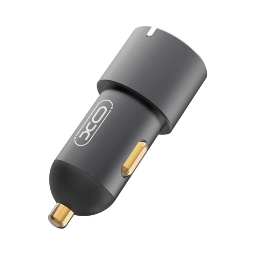 XO CC45 auto încărcător rapid 2 PD + QC 3.0 cu conector, negru