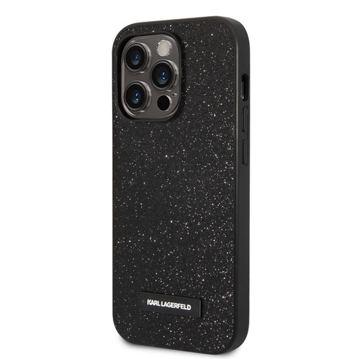 Apple iPhone 14 Pro Karl Lagerfeld Glitter Plague husă (Negru) – KLHCP14LG2ELK