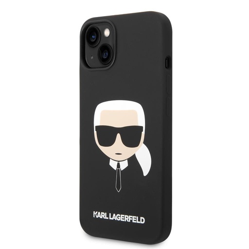 Apple iPhone 14 Plus Karl Lagerfeld Liquid Silicone Karl Head husă (Negru) – KLHCP14MSLKHBK