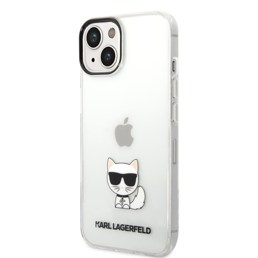 Apple iPhone 14 Plus (Transparent) Karl Lagerfeld Choupette Logo husă - KLHCP14MCTTR