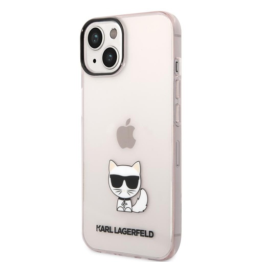 Apple iPhone 14 Plus (Roz) Karl Lagerfeld Choupette Logo husă - KLHCP14MCTTRI
