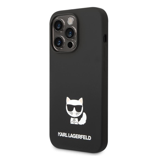 Apple iPhone 14 Pro Max Karl Lagerfeld Liquid Silicone Choupette husă (Negru) – KLHCP14XSLCTBK