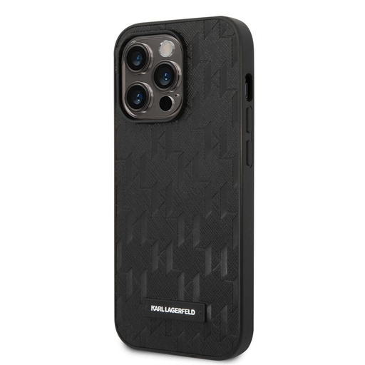 Apple iPhone 14 Pro Karl Lagerfeld Saffiano Monogram husă (Negru) – KLHCP14LSAKLHPK