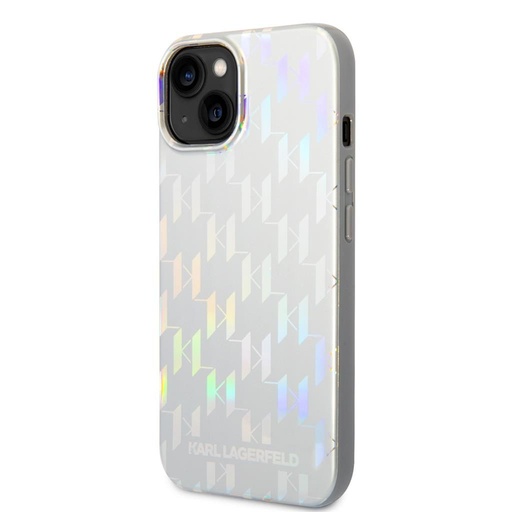 Apple iPhone 14 Plus Karl Lagerfeld Iridescent Monogram husă (Argintiu) – KLHCP14MLGMMSV3