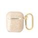 AirPods 1/2 Guess Glitter Flakes Metal Logo husă (Auriu) - GUA2HGGSHD