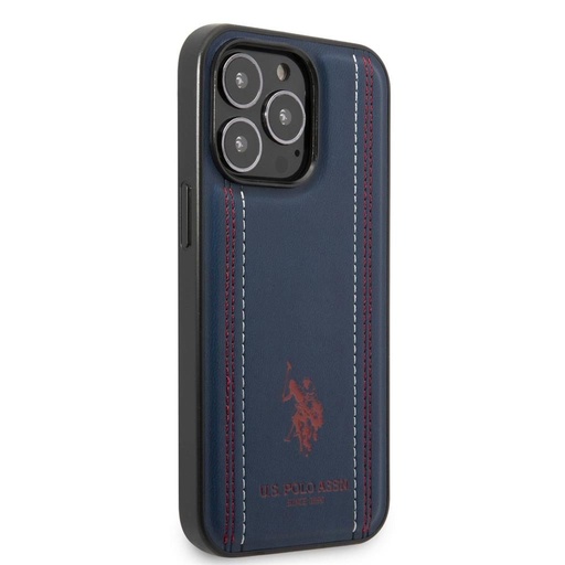 Apple iPhone 14 Pro U.S. Polo Stitched Lines husă spate (Albastru) - USHCP14LPFAV