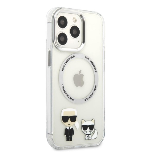 Apple iPhone 13 Pro Karl Lagerfeld MagSafe Compatible Karl and Choupette husă (Transparent) – KLHMP13LHKCT