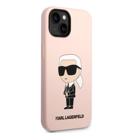 Apple iPhone 14 Karl Lagerfeld Liquid Silicone Iconic NFT husă (Roz) – KLHCP14SSNIKBCP