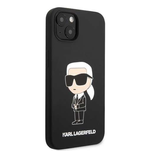 Apple iPhone 13 Karl Lagerfeld Liquid Silicone Iconic NFT husă (Negru) – KLHCP13MSNIKBCK