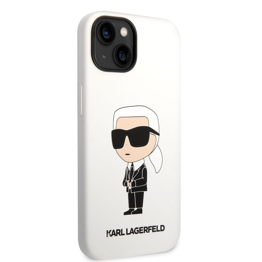 Apple iPhone 14 Plus Karl Lagerfeld Liquid Silicone Iconic NFT husă (Alb) – KLHCP14MSNIKBCH