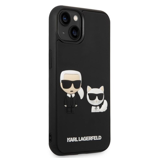 Apple iPhone 14 Karl Lagerfeld & Choupette 3D husă (Negru) – KLHCP14S3DRKCK