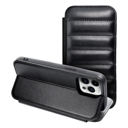Apple iPhone 14 Pro Puffer book husă tip carte (Negru)