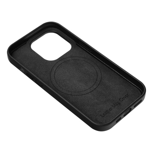 Apple iPhone 14 Pro Leather Mag magsafe husă spate (Negru)