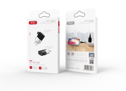 XO NB149-B micro USB–Lightning adaptor adapter (Negru)