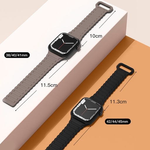 Apple Watch 42 / 44 / 45 / 49 mm Hoco WA06 flexibil magnetic silicon curea negru