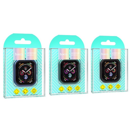 Apple Watch 7/Watch 8 41mm Hoco WS3 Shadow husă încorporat cu sticlă securizată (Alb)