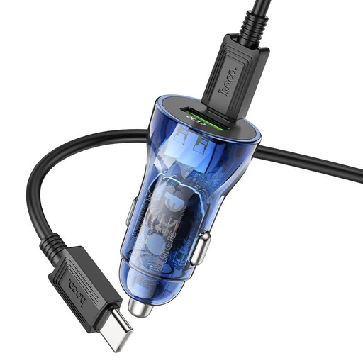 Hoco Z47A auto încărcător rapid, PD & QC conector + lightning cablu, negru
