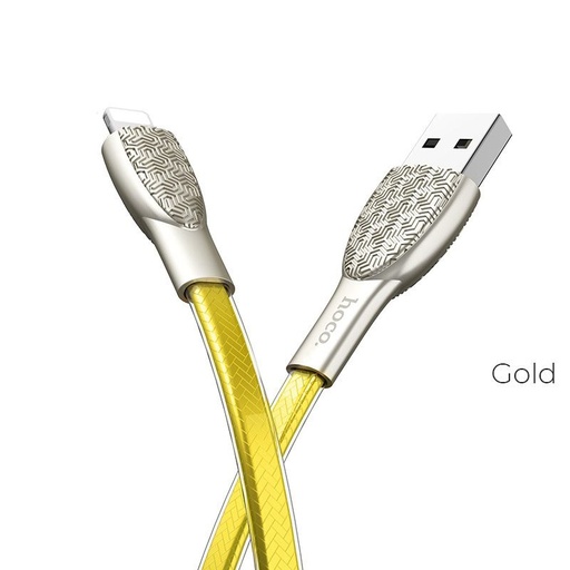 Hoco U52 1.2M zinc aliaj PVC lightning cablu, auriu