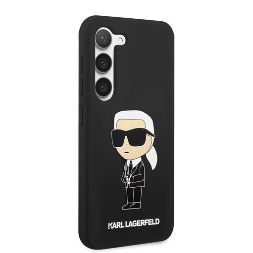 Samsung Galaxy S23 Karl Lagerfeld Liquid Silicone Iconic NFT husă (Negru) – KLHCS23SSNIKBCK
