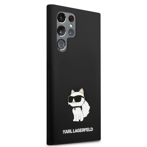 Samsung Galaxy S23 Ultra Negru Karl Lagerfeld Liquid Silicone Choupette NFT husă (Negru) – KLHCS23LSNCHBCK