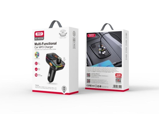 XO BCC09 FM transmitter (TF card slot +PD 25W încărcare rapidă) negru