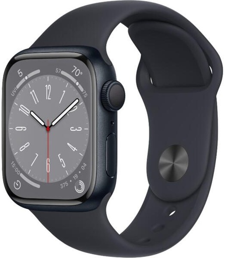 Apple Watch Series 8 GPS 45MM negru de noapte husă din aluminiu negru de noapte curea sport (MNP13CM/A)