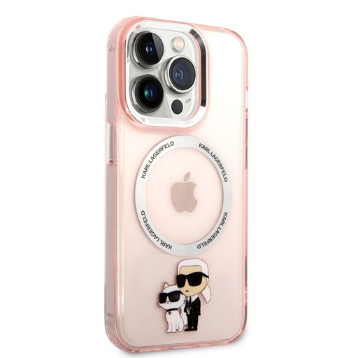 Apple iPhone 14 Pro Max Karl Lagerfeld MagSafe Compatible IML Karl and Choupette NFT husă (Roz) – KLHMP14XHNKCIP