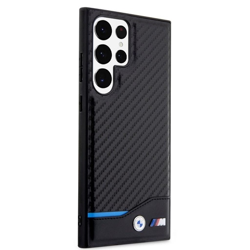 Samsung Galaxy S23 Ultra BMW M PU Carbon husă – Albastru Line (Negru) - BMHCS23L22NBCK
