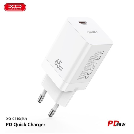 XO CE10 PD 65W încărcător rapid (Alb) – USB-C conector