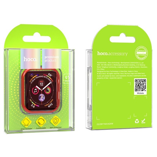 Apple Watch 7 41mm / Watch 8 41mm Hoco WS6 Shadow series husă (Roșu)