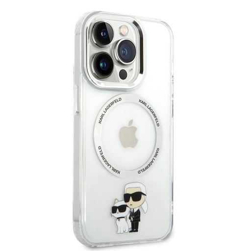 Apple iPhone 13 Pro Karl Lagerfeld MagSafe Compatible IML Karl and Choupette NFT husă (Transparent) – KLHMP13LHNKCIT