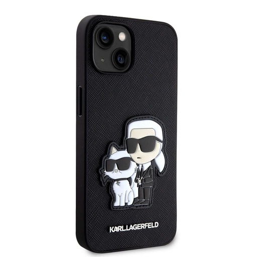 Apple iPhone 14 Karl Lagerfeld PU Saffiano Karl and Choupette NFT husă (Negru) – KLHCP14SSANKCPK