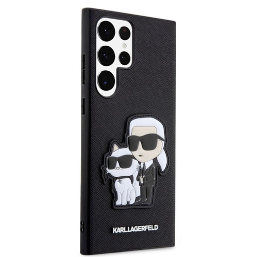 Samsung Galaxy S23 Ultra Karl Lagerfeld PU Saffiano Karl and Choupette NFT husă (Negru) – KLHCS23LSANKCPK