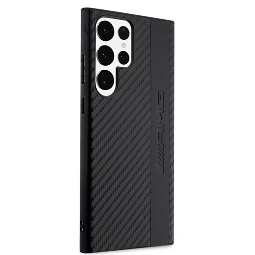 Samsung Galaxy S23 Ultra AMG carbon stripe cu model silicon husă spate AMHCS23LBLSCA (Negru)