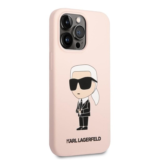 Apple iPhone 13 Pro Karl Lagerfeld Liquid Silicone Iconic NFT husă (Roz) – KLHCP13LSNIKBCP