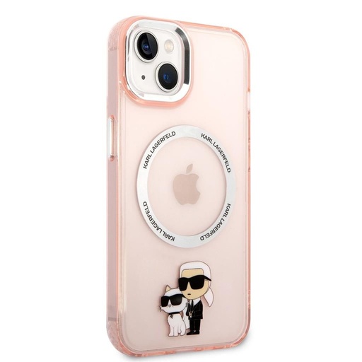 Apple iPhone 14 Plus Karl Lagerfeld MagSafe Compatible IML Karl and Choupette NFT husă (Roz) – KLHMP14MHNKCIP