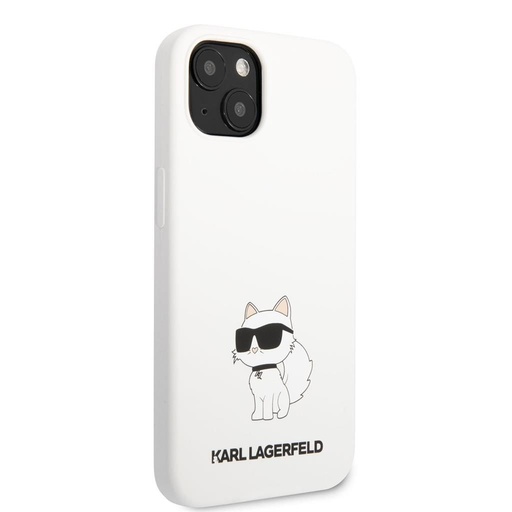 Apple iPhone 13 Karl Lagerfeld Liquid Silicone Choupette NFT husă (Alb) – KLHCP13MSNCHBCH