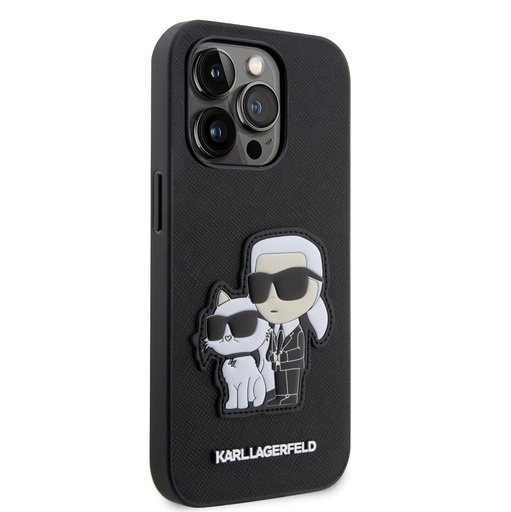 Apple iPhone 13 Pro Karl Lagerfeld PU Saffiano Karl and Choupette NFT husă (Negru) – KLHCP13LSANKCPK