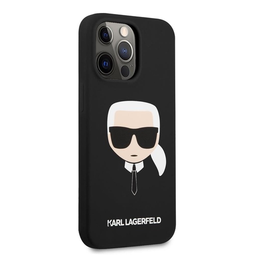 Apple iPhone 13 Pro Max Karl Lagerfeld MagSafe Compatible Liquid Silicone Karl Head husă (Negru) – KLHMP13XSLKHBK