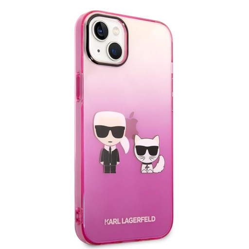 Apple iPhone 14 Plus Karl Lagerfeld Gradient Karl and Choupette husă (Roz) – KLHCP14MTGKCP
