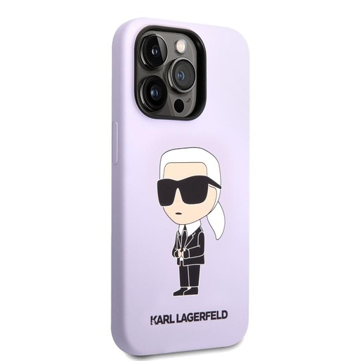 Apple iPhone 14 Pro Karl Lagerfeld Liquid Silicone Iconic NFT husă (Mov) – KLHCP14LSNIKBCU