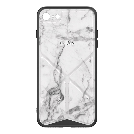 Apple iPhone 7/ 8/ SE 2020/ SE 2022 Dotfes origami piele premium husă spate (Alb-marmură cu model)
