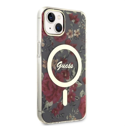 Apple iPhone 14 Guess Flowers IML MagSafe husă (Kaki) - GUHMP14SHCFWSA