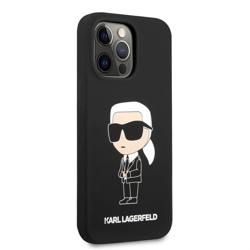 Apple iPhone 13 Pro Karl Lagerfeld Liquid Silicone Iconic NFT husă (Negru) – KLHCP13LSNIKBCK