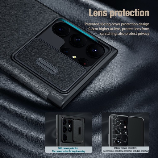Samsung Galaxy S23 Ultra Nillkin Qin cloth pro cu protecție cameră textil husă tip carte (Gri)