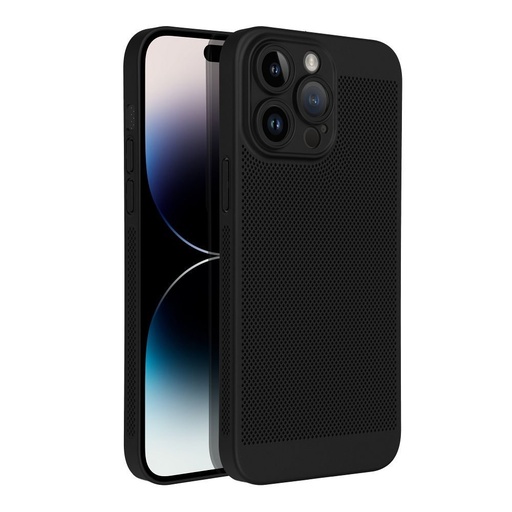 Apple iPhone 14 Pro Max Breezy perforat plastic husă spate (Negru)